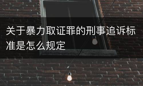 关于暴力取证罪的刑事追诉标准是怎么规定