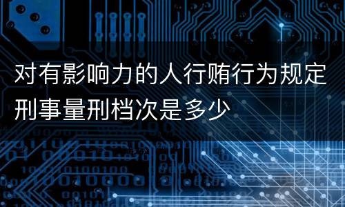 对有影响力的人行贿行为规定刑事量刑档次是多少