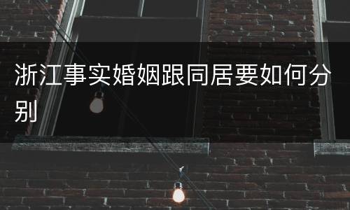 浙江事实婚姻跟同居要如何分别