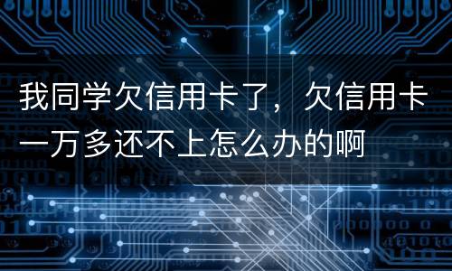 我同学欠信用卡了，欠信用卡一万多还不上怎么办的啊