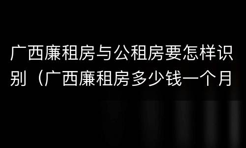 广西廉租房与公租房要怎样识别（广西廉租房多少钱一个月）