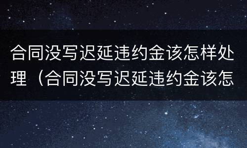 合同没写迟延违约金该怎样处理（合同没写迟延违约金该怎样处理好）