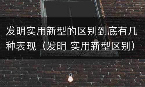 发明实用新型的区别到底有几种表现（发明 实用新型区别）