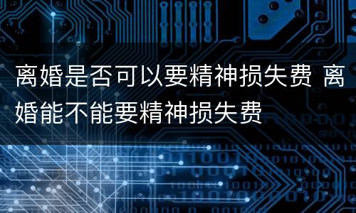离婚是否可以要精神损失费 离婚能不能要精神损失费