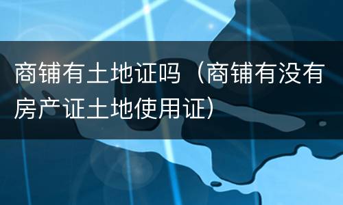 商铺有土地证吗（商铺有没有房产证土地使用证）