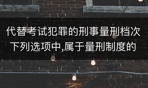 代替考试犯罪的刑事量刑档次 下列选项中,属于量刑制度的有
