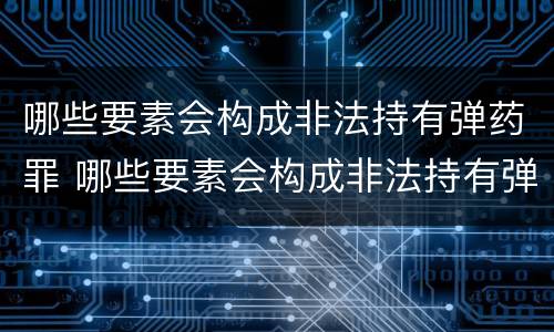 哪些要素会构成非法持有弹药罪 哪些要素会构成非法持有弹药罪