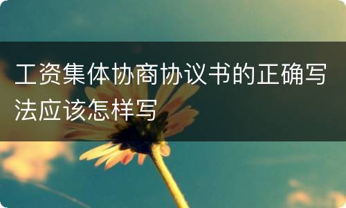 工资集体协商协议书的正确写法应该怎样写