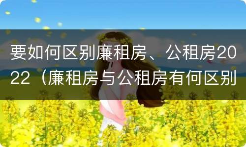 要如何区别廉租房、公租房2022（廉租房与公租房有何区别）