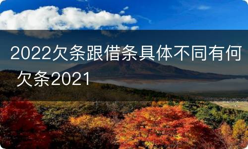 2022欠条跟借条具体不同有何 欠条2021