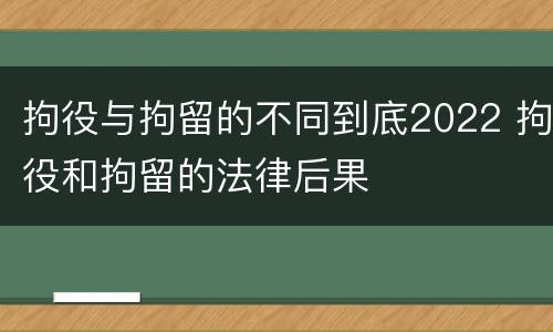 拘役与拘留的不同到底2022 拘役和拘留的法律后果
