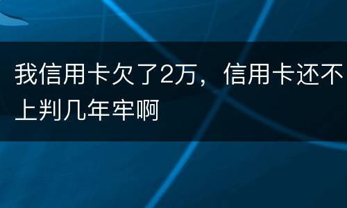 我信用卡欠了2万，信用卡还不上判几年牢啊