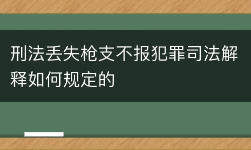 刑法丢失枪支不报犯罪司法解释如何规定的