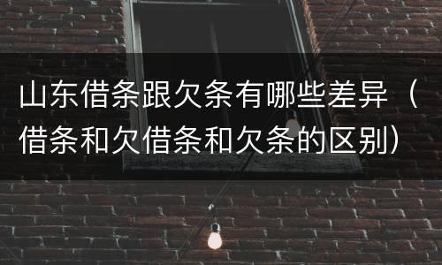 山东借条跟欠条有哪些差异（借条和欠借条和欠条的区别）