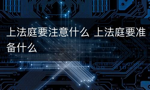 上法庭要注意什么 上法庭要准备什么