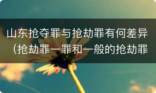 山东抢夺罪与抢劫罪有何差异（抢劫罪一罪和一般的抢劫罪）