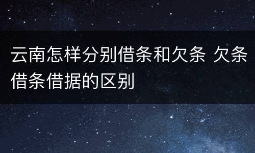 云南怎样分别借条和欠条 欠条借条借据的区别