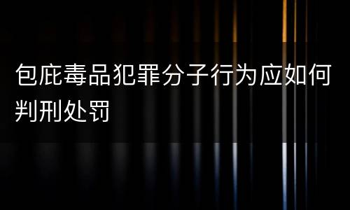 包庇毒品犯罪分子行为应如何判刑处罚