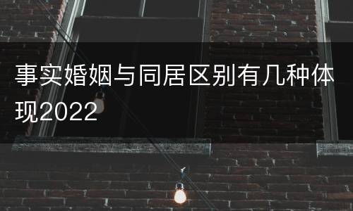 事实婚姻与同居区别有几种体现2022
