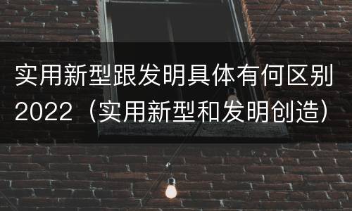 实用新型跟发明具体有何区别2022（实用新型和发明创造）