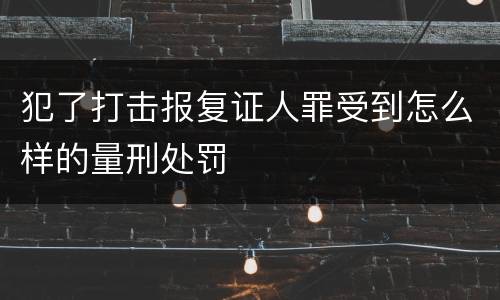 犯了打击报复证人罪受到怎么样的量刑处罚
