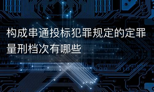 构成串通投标犯罪规定的定罪量刑档次有哪些