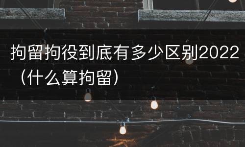 拘留拘役到底有多少区别2022（什么算拘留）