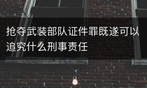 抢夺武装部队证件罪既遂可以追究什么刑事责任
