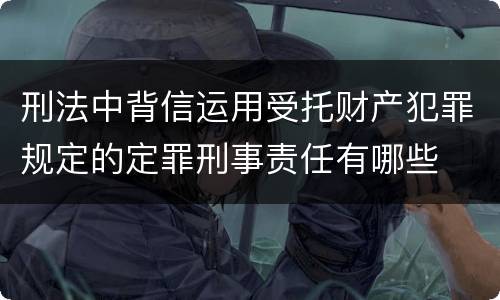 刑法中背信运用受托财产犯罪规定的定罪刑事责任有哪些