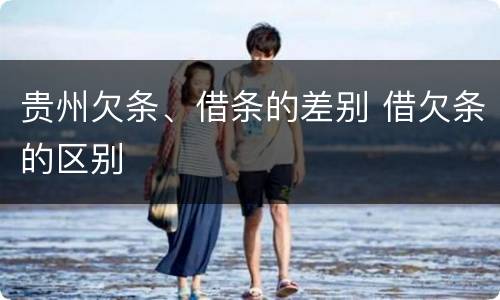 贵州欠条、借条的差别 借欠条的区别