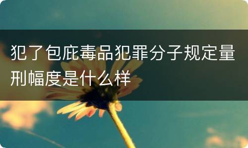犯了包庇毒品犯罪分子规定量刑幅度是什么样