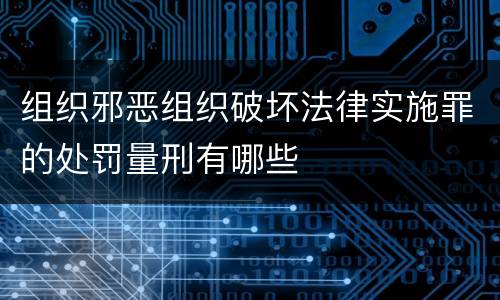 组织邪恶组织破坏法律实施罪的处罚量刑有哪些