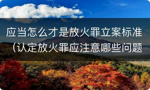 应当怎么才是放火罪立案标准（认定放火罪应注意哪些问题）
