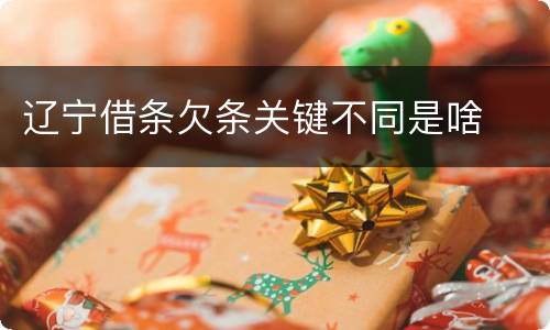 辽宁借条欠条关键不同是啥