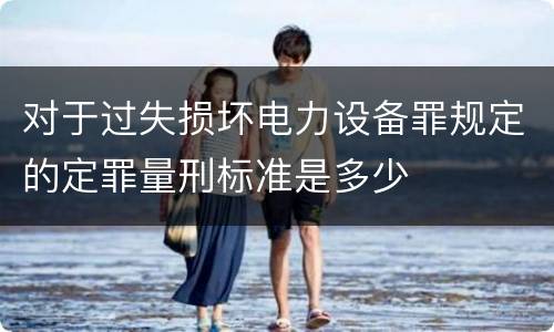 对于过失损坏电力设备罪规定的定罪量刑标准是多少