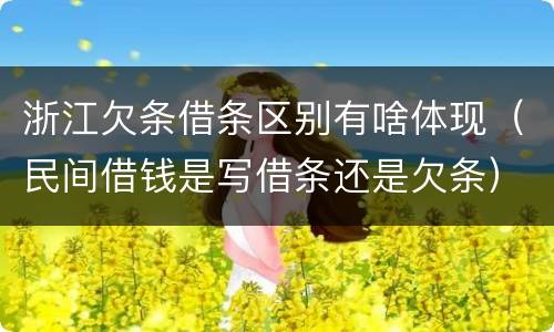浙江欠条借条区别有啥体现（民间借钱是写借条还是欠条）