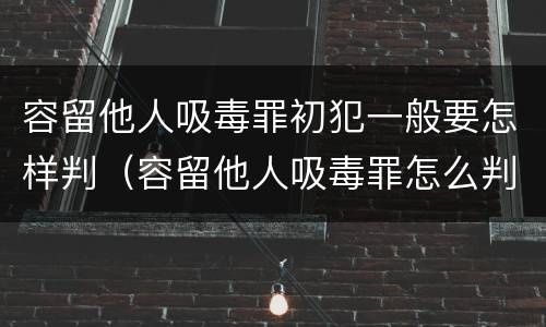 容留他人吸毒罪初犯一般要怎样判（容留他人吸毒罪怎么判）