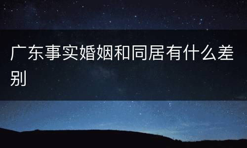 广东事实婚姻和同居有什么差别