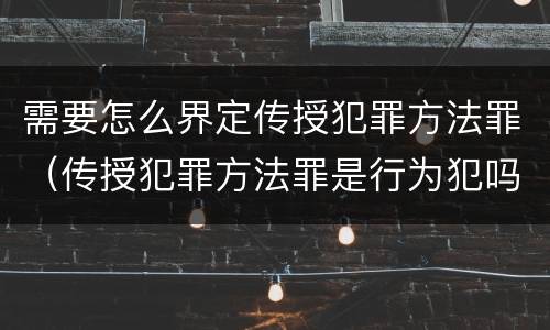 需要怎么界定传授犯罪方法罪（传授犯罪方法罪是行为犯吗）