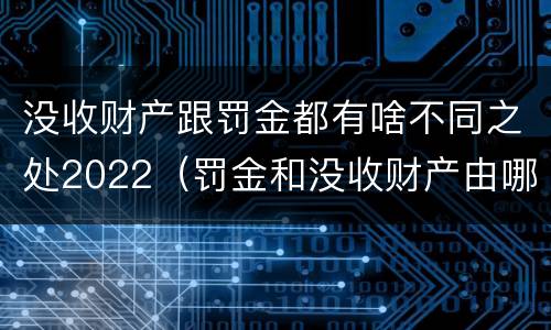 没收财产跟罚金都有啥不同之处2022（罚金和没收财产由哪个机关执行）