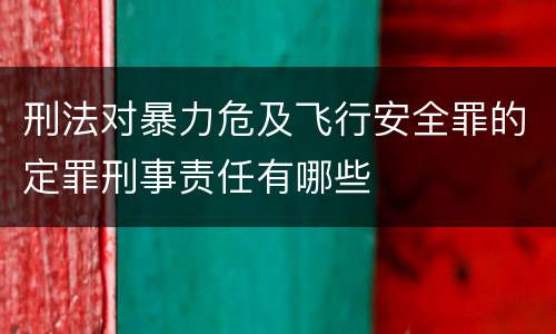 刑法对暴力危及飞行安全罪的定罪刑事责任有哪些