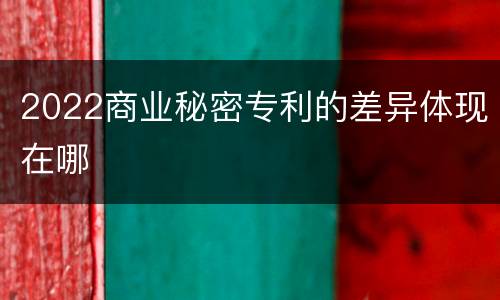 2022商业秘密专利的差异体现在哪