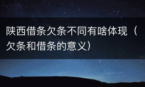 陕西借条欠条不同有啥体现（欠条和借条的意义）