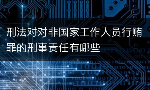 刑法对对非国家工作人员行贿罪的刑事责任有哪些