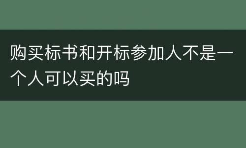 购买标书和开标参加人不是一个人可以买的吗