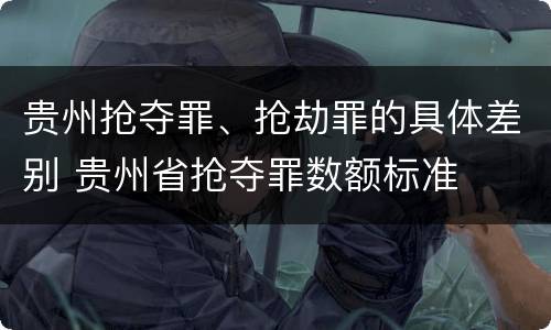 贵州抢夺罪、抢劫罪的具体差别 贵州省抢夺罪数额标准