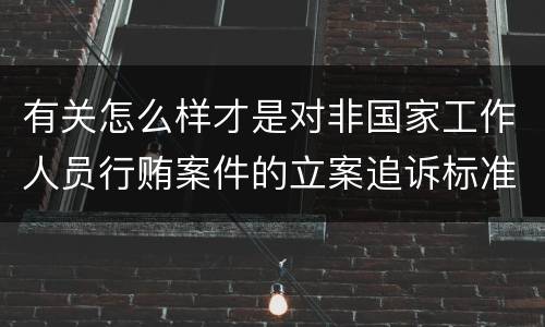 有关怎么样才是对非国家工作人员行贿案件的立案追诉标准
