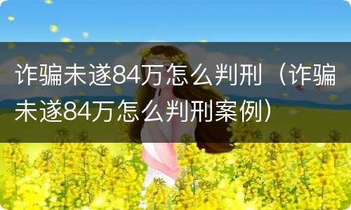 诈骗未遂84万怎么判刑（诈骗未遂84万怎么判刑案例）