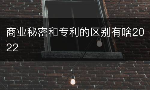 商业秘密和专利的区别有啥2022