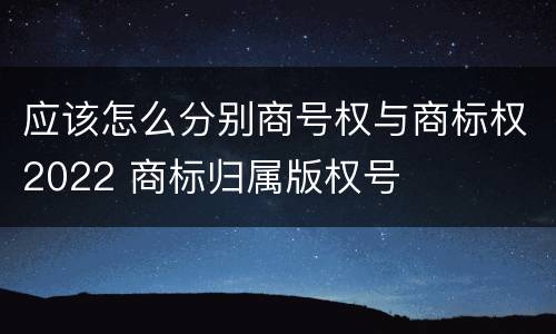 应该怎么分别商号权与商标权2022 商标归属版权号
